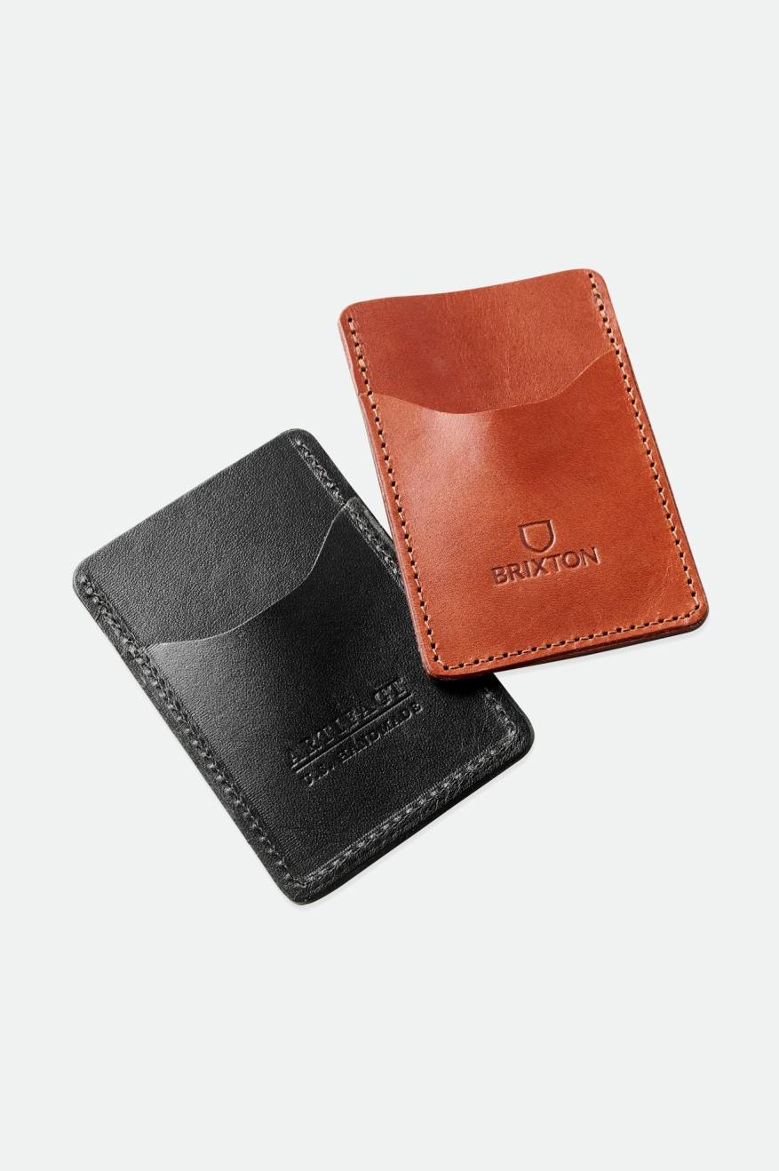 Accesorios Brixton Artifact Cuero Card Holder Wallet Unisex Negras | 204785NSE