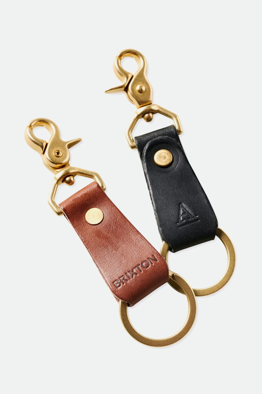 Accesorios Brixton Artifact Cuero Key Clip Unisex Negras | 063219HIC