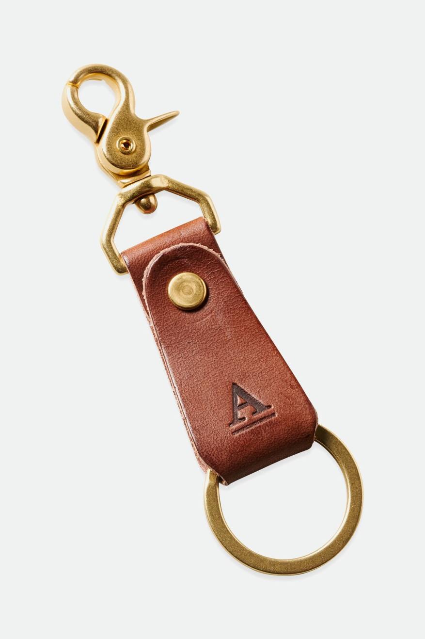 Accesorios Brixton Artifact Cuero Key Clip Unisex Marrones | 298673KNP