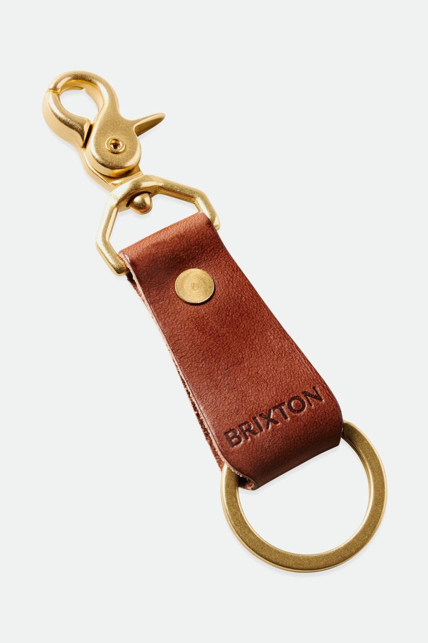 Accesorios Brixton Artifact Cuero Key Clip Unisex Marrones | 298673KNP