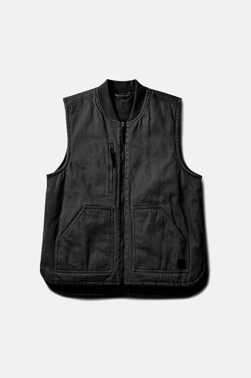 Chaquetas Brixton Abraham Reversible Vest Hombre Negras | 079546CEI