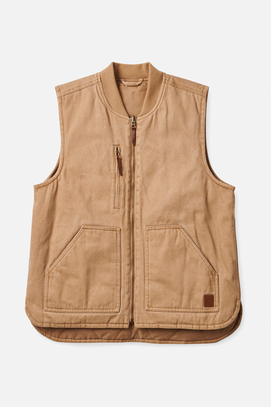 Chaquetas Brixton Abraham Reversible Vest Hombre Beige | 518943YCS