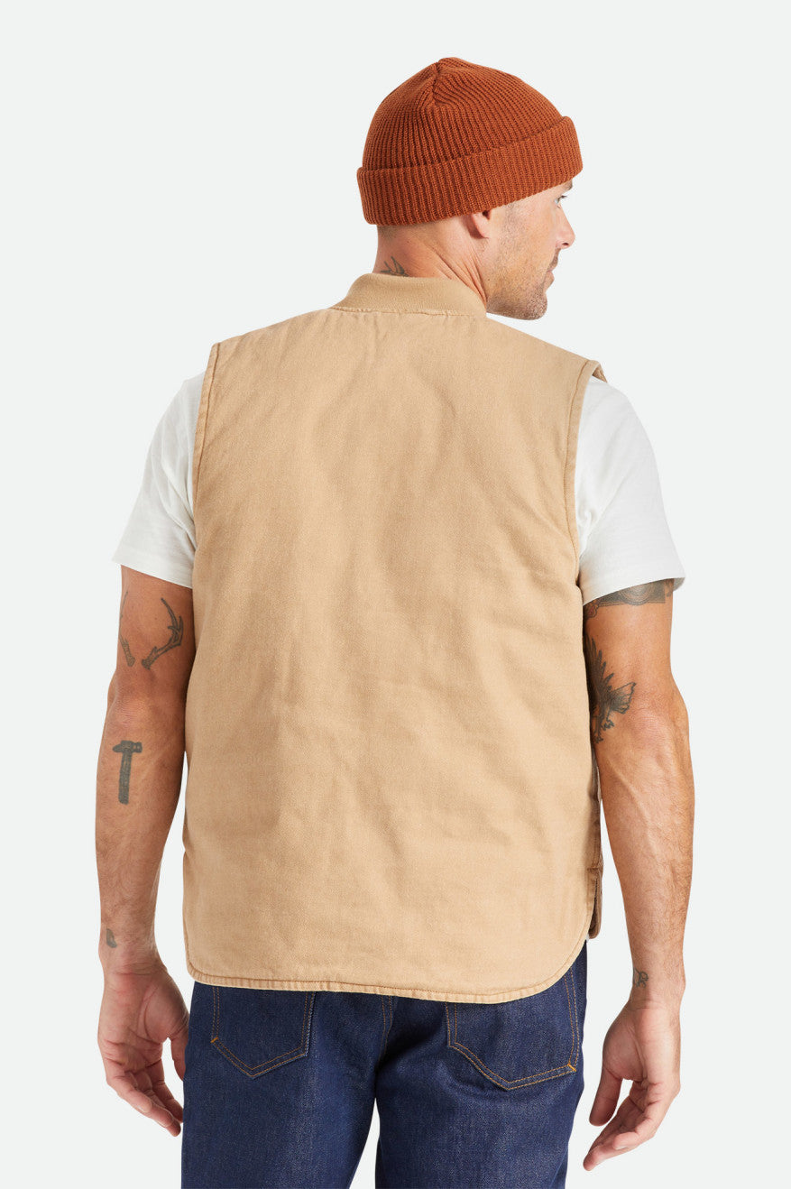 Chaquetas Brixton Abraham Reversible Vest Hombre Beige | 518943YCS