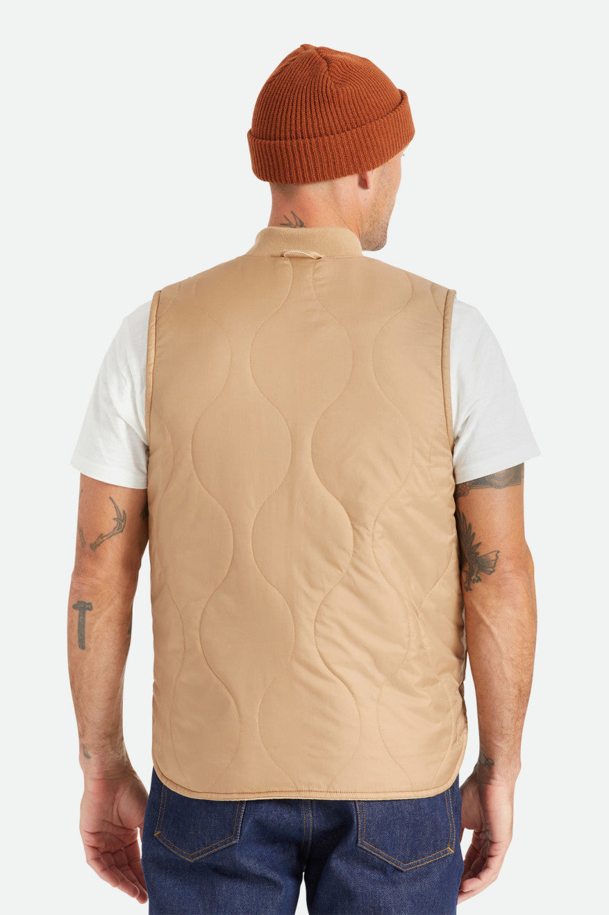 Chaquetas Brixton Abraham Reversible Vest Hombre Beige | 518943YCS