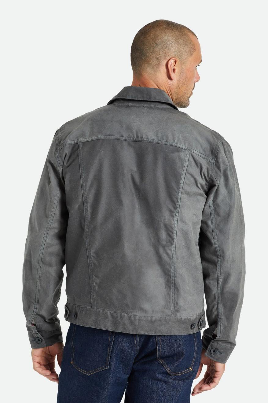 Chaquetas Brixton Cable Reserve Waxed Lona Trucker Hombre Gris | 653280NAJ