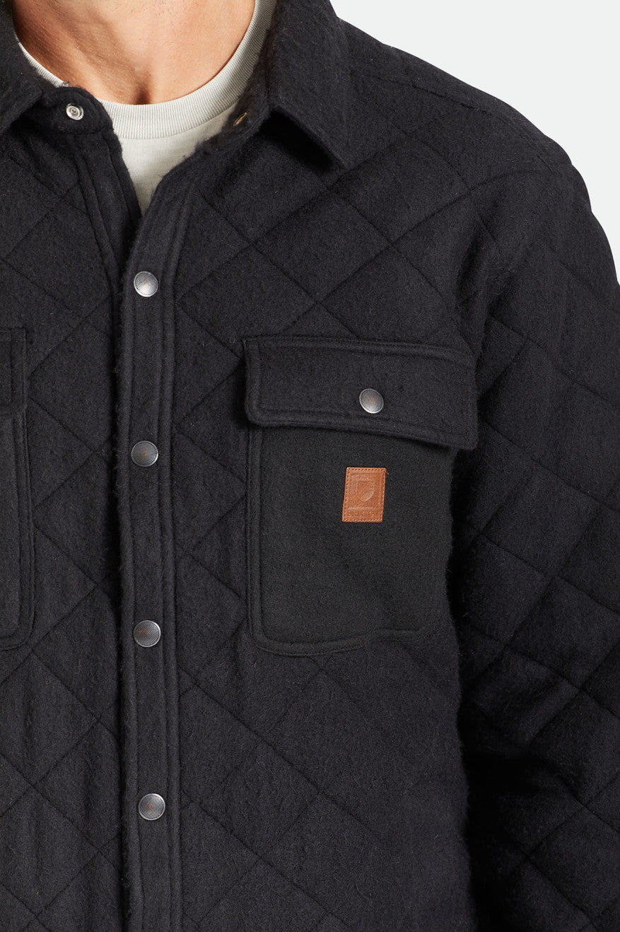 Chaquetas Brixton Cass Acolchado Fleece Hombre Negras | 230154FED