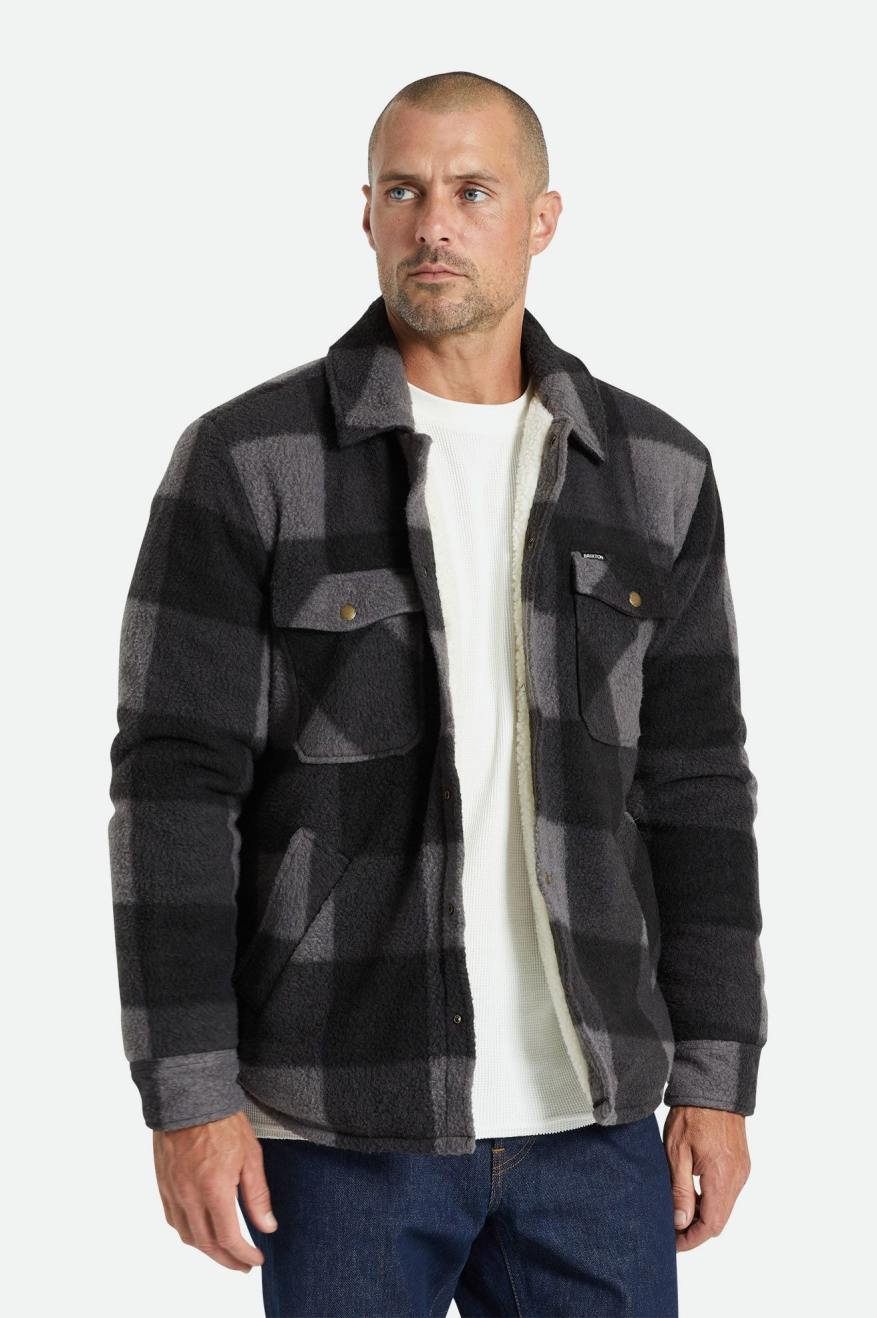 Chaquetas Brixton Durham Arctic Stretch Fleece Hombre Negras Gris | 758943PBX