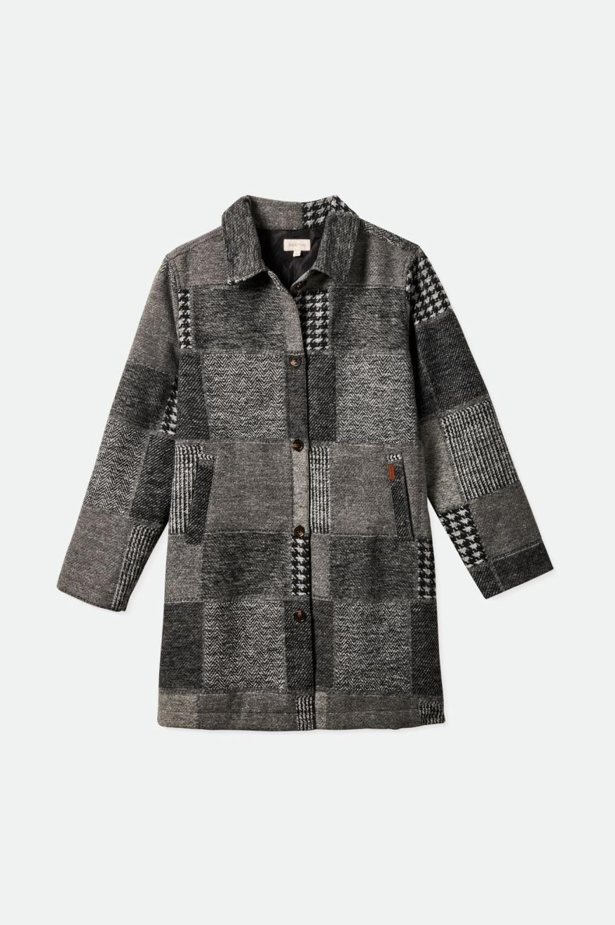 Chaquetas Brixton Swindon Patchwork Mujer Gris | 603582NRC