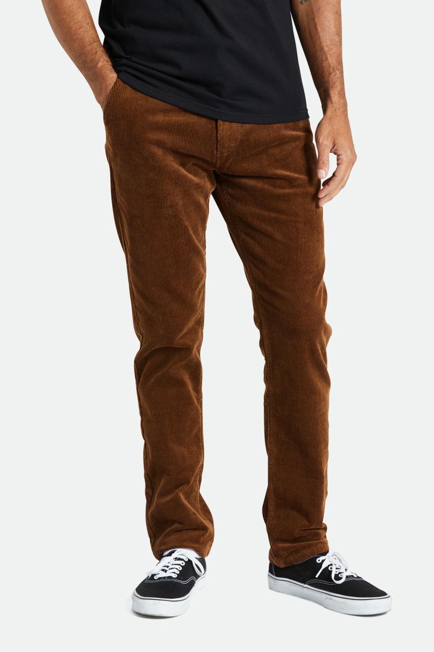 Pantalones Brixton Choice Chino Regular Hombre Marrones | 210745YSZ