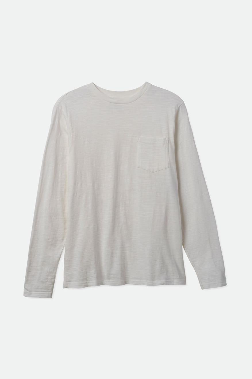 Prendas De Punto Brixton Basic Slub L/S Pocket Hombre Blancas | 805319PQT