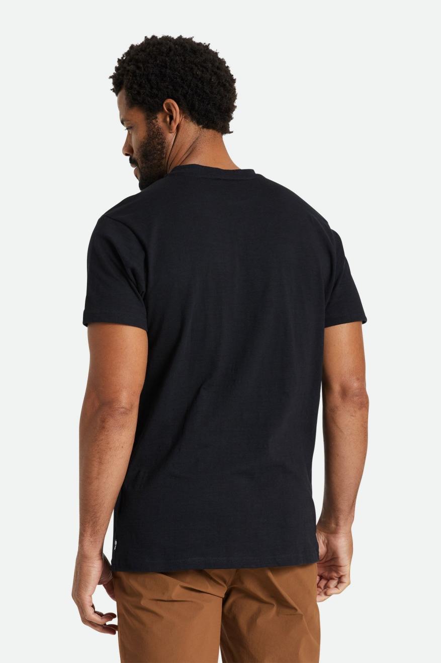 Prendas De Punto Brixton Basic Slub S/S Henley Hombre Negras | 490713NLY