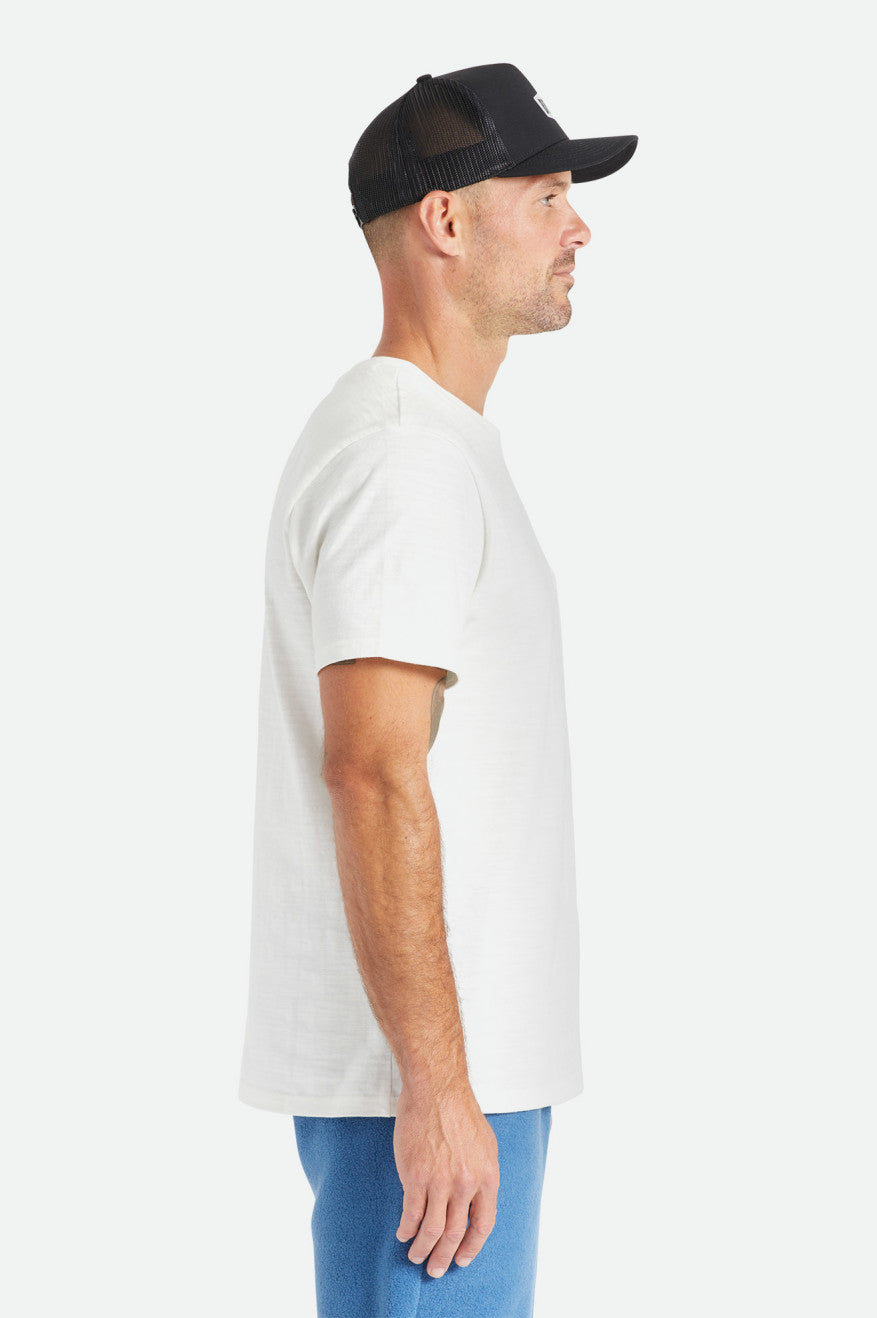 Prendas De Punto Brixton Basic Slub S/S Pocket Hombre Blancas | 514637YIH