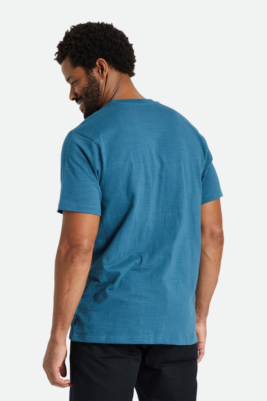 Prendas De Punto Brixton Basic Slub S/S Pocket Hombre Turquesa | 672103MWN