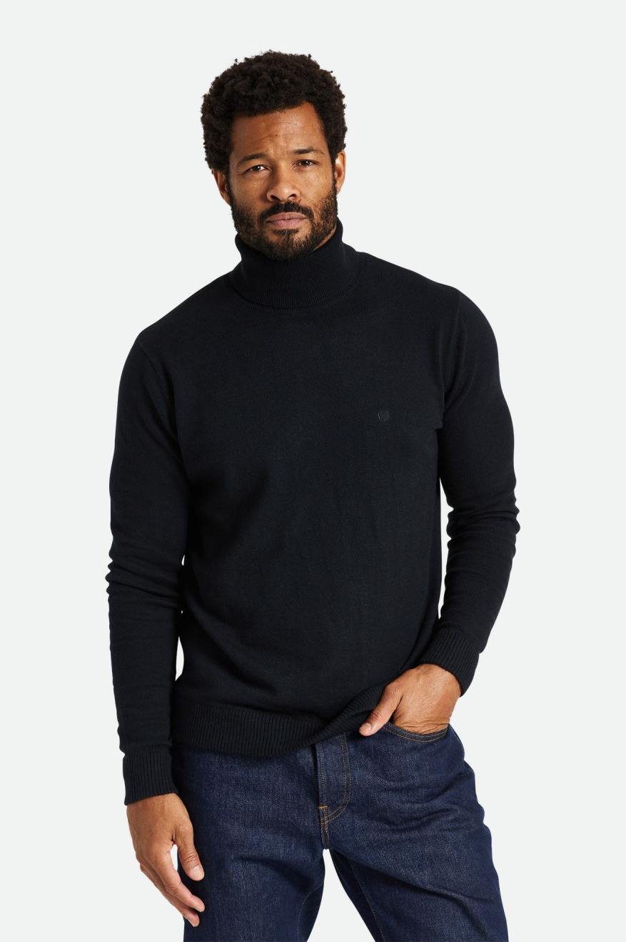 Prendas De Punto Brixton Reserve Cashmere L/S Turtleneck Hombre Negras | 023491NOY