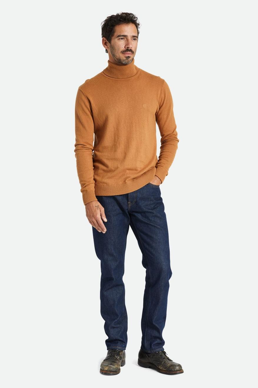 Prendas De Punto Brixton Reserve Cashmere L/S Turtleneck Hombre Marrones | 256079GJW