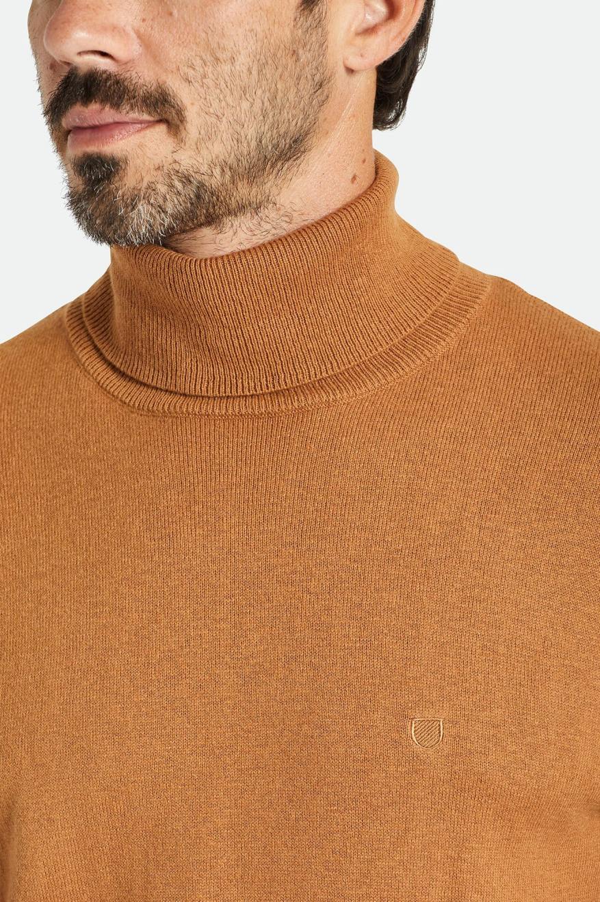 Prendas De Punto Brixton Reserve Cashmere L/S Turtleneck Hombre Marrones | 256079GJW