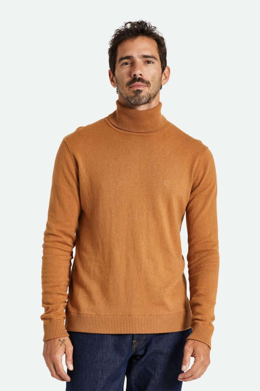 Prendas De Punto Brixton Reserve Cashmere L/S Turtleneck Hombre Marrones | 256079GJW