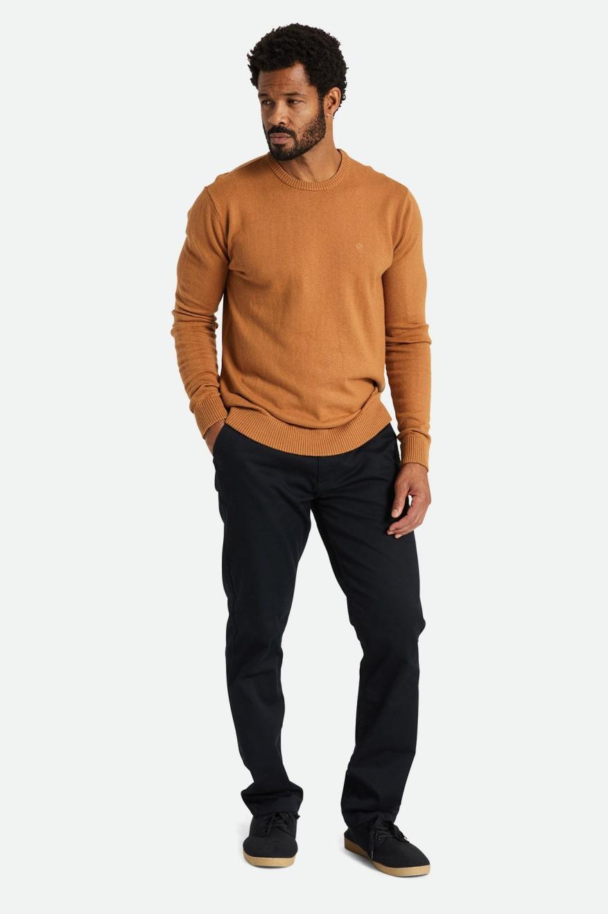 Prendas De Punto Brixton Reserve Cashmere Sueter Hombre Marrones | 825619RUD