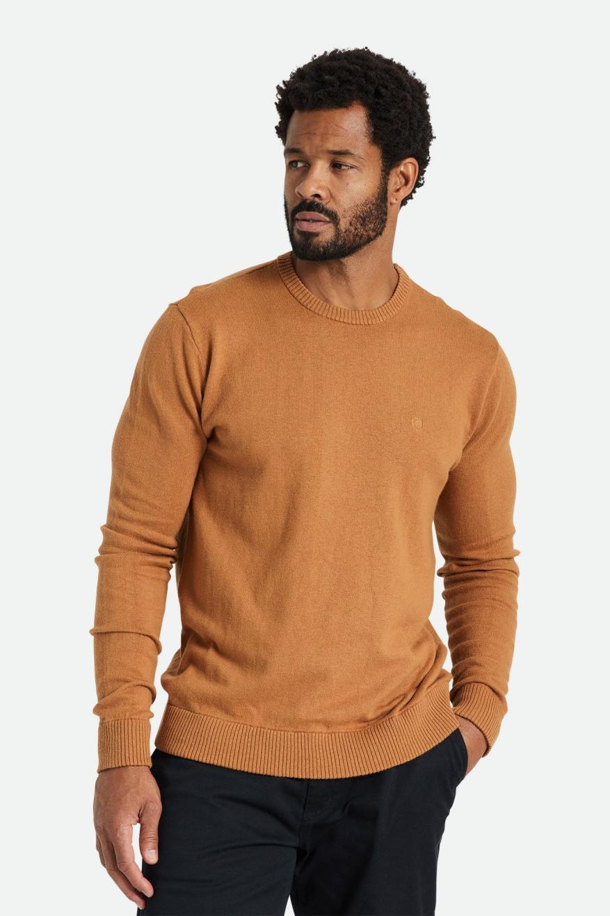 Prendas De Punto Brixton Reserve Cashmere Sueter Hombre Marrones | 825619RUD