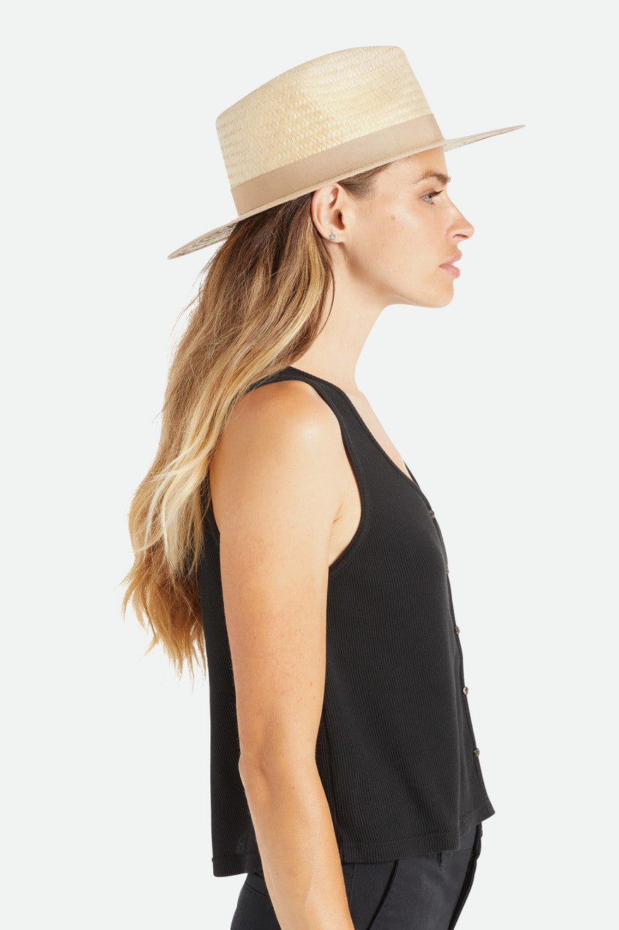 Sombreros Brixton Jo Corta Brim Palmilla Mujer Beige | 317824QZB