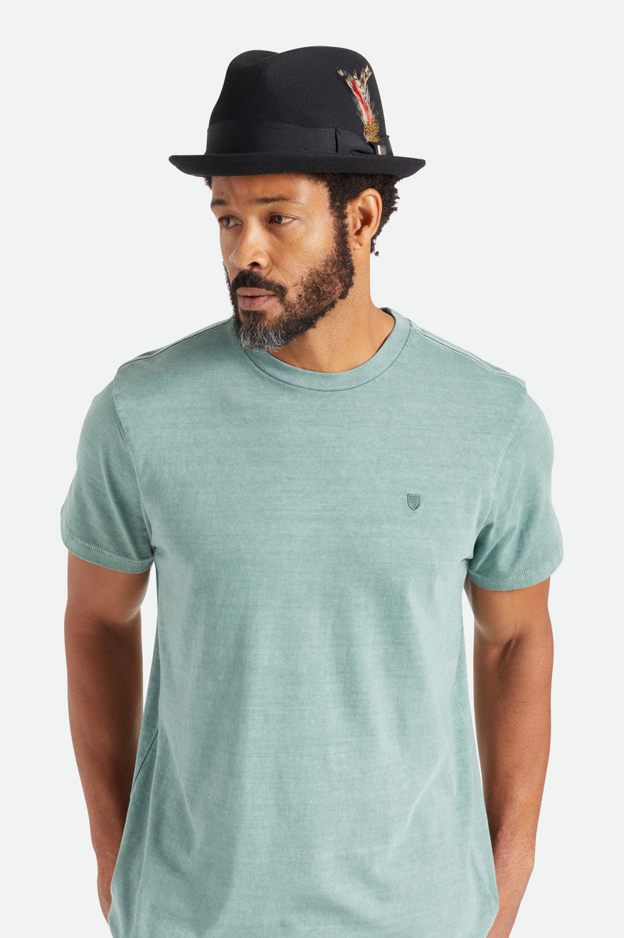 Sombreros De Fieltro Brixton Gain Hombre Negras | 102967NGD