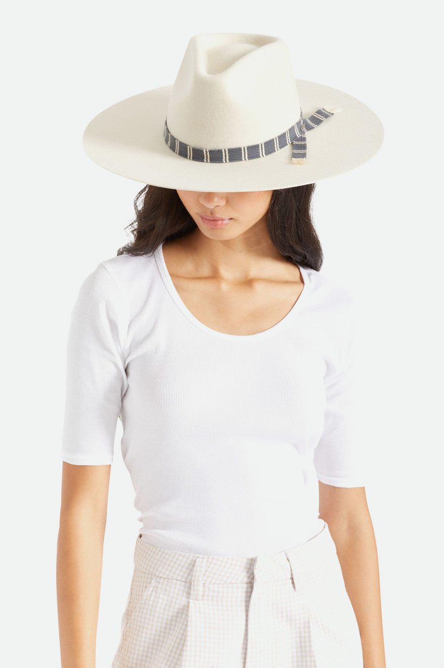 Sombreros De Fieltro Brixton Leigh Felt Fedora Mujer Blancas | 524891DTA