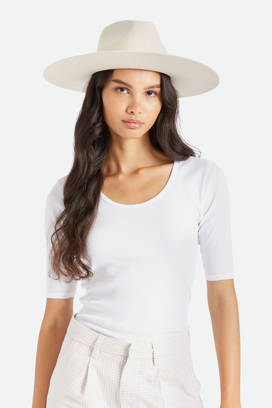 Sombreros De Fieltro Brixton Leigh Felt Fedora Mujer Blancas | 524891DTA