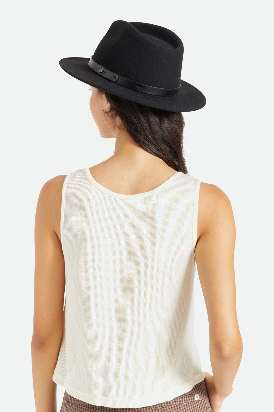 Sombreros De Fieltro Brixton Messer Fedora Mujer Negras | 126938MCB