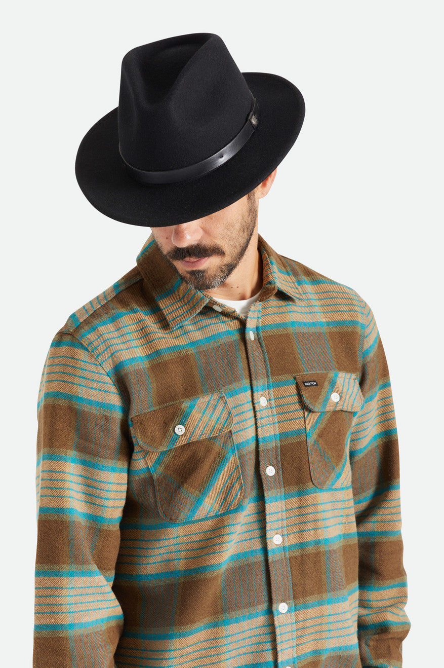 Sombreros De Fieltro Brixton Messer Hombre Negras | 158976RDM