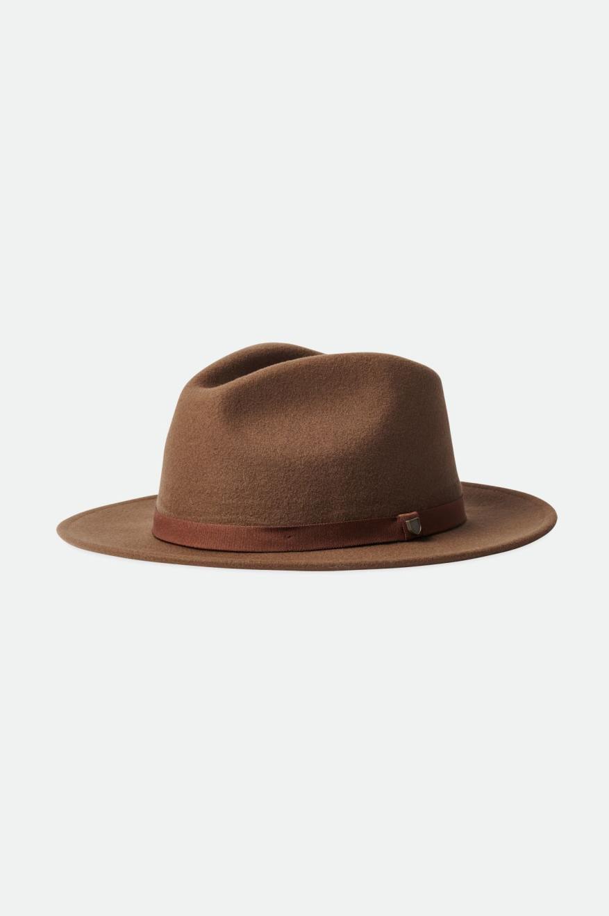 Sombreros De Fieltro Brixton Messer Packable Fedora Mujer Marrones | 214085CVG