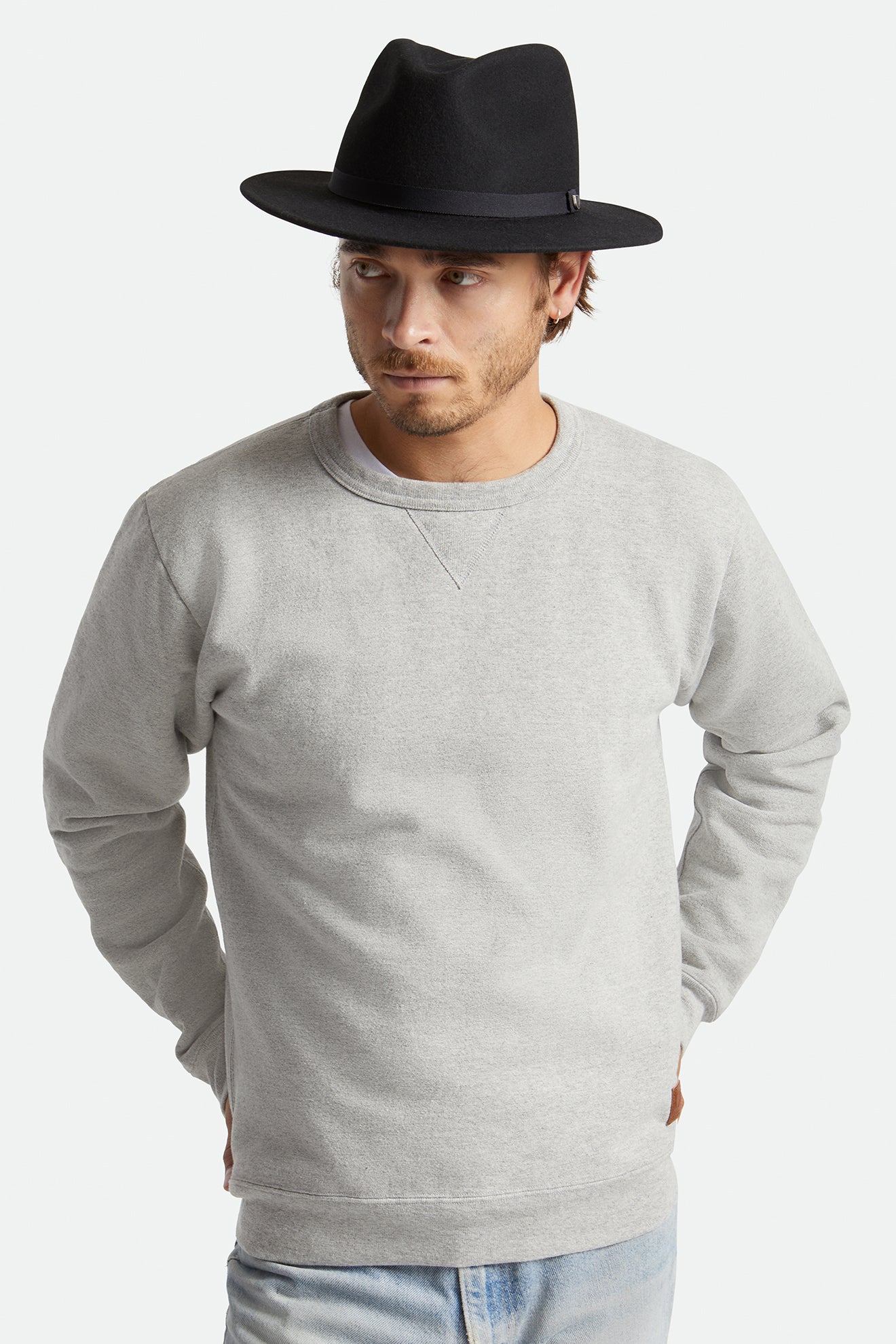 Sombreros De Fieltro Brixton Messer Packable Hombre Negras | 291354QYA