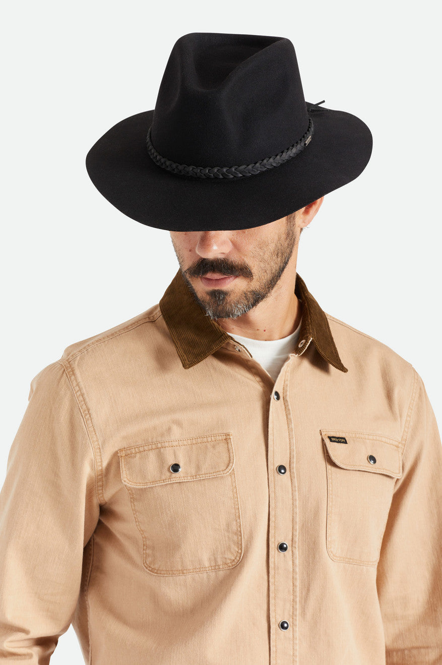 Sombreros De Fieltro Brixton Messer Western Hombre Negras | 349102LXS