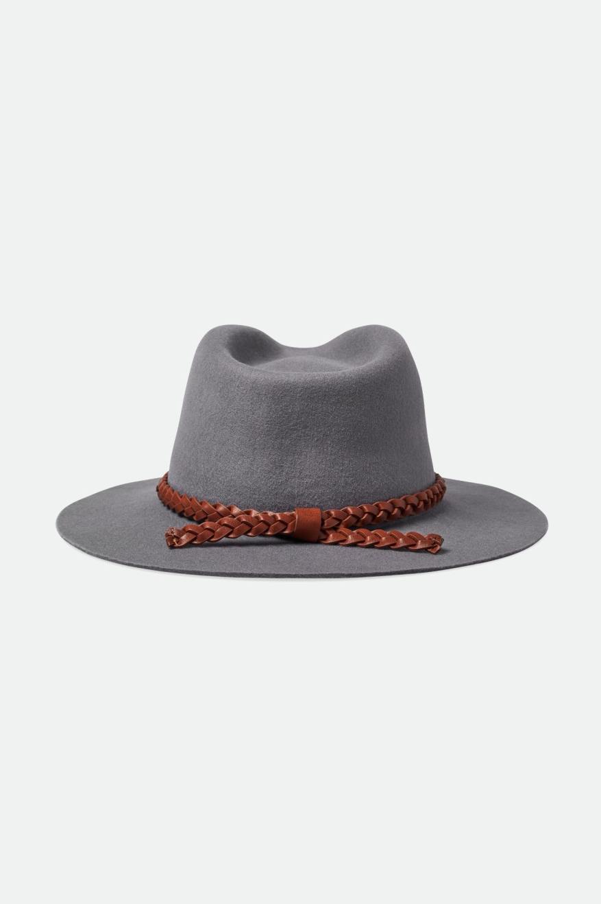 Sombreros De Fieltro Brixton Messer Western Fedora Mujer Gris | 518647MVS