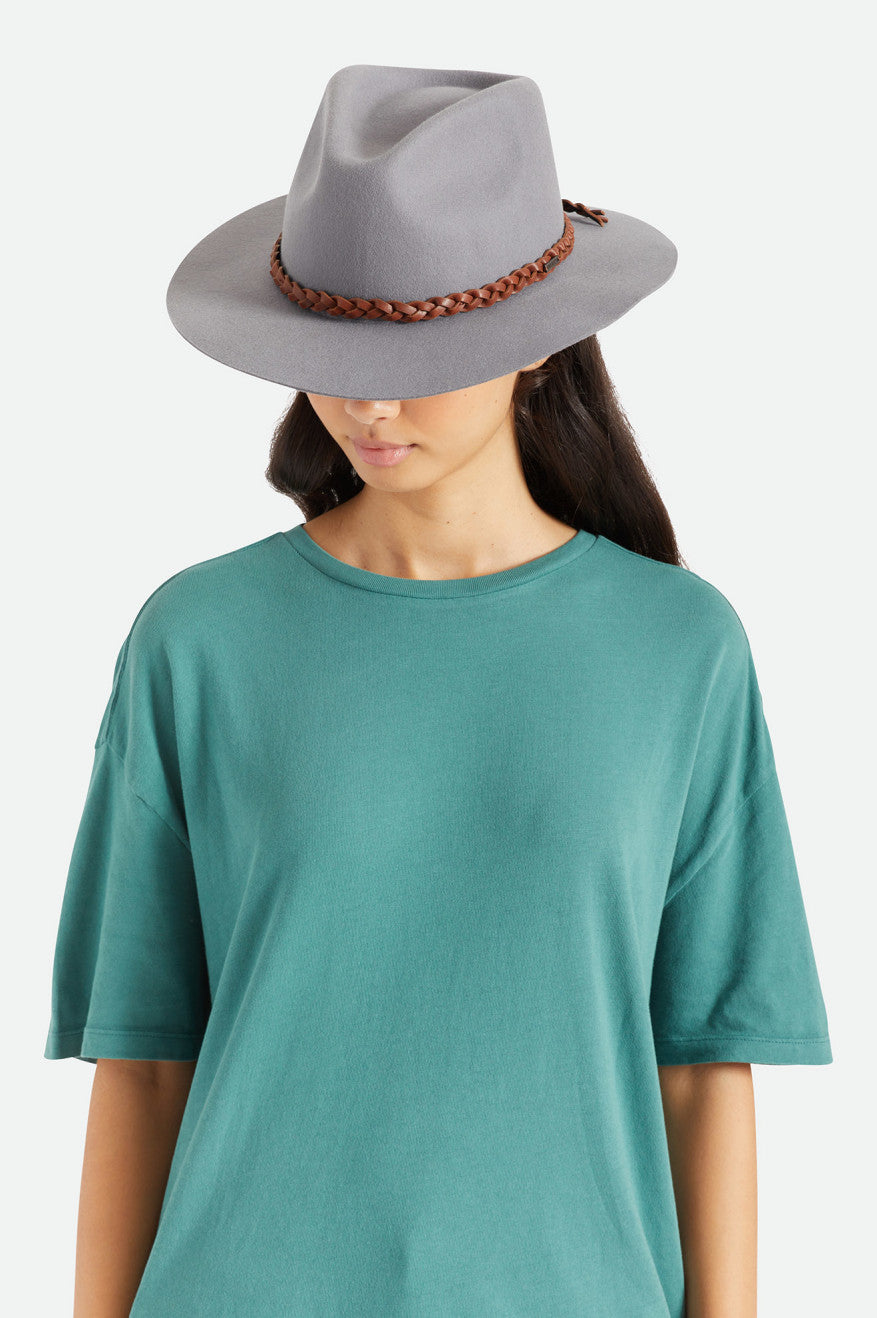 Sombreros De Fieltro Brixton Messer Western Fedora Mujer Gris | 518647MVS