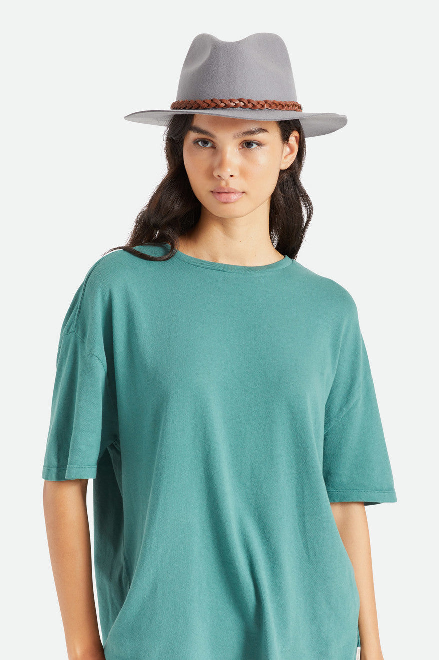 Sombreros De Fieltro Brixton Messer Western Fedora Mujer Gris | 518647MVS