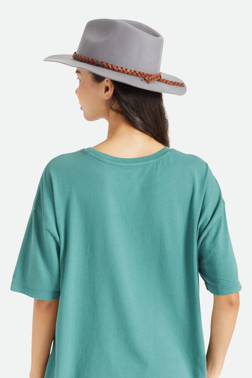 Sombreros De Fieltro Brixton Messer Western Fedora Mujer Gris | 518647MVS