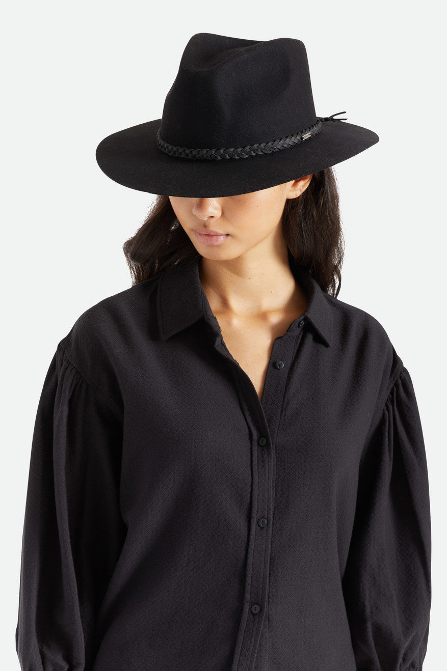 Sombreros De Fieltro Brixton Messer Western Fedora Mujer Negras | 536072PLI