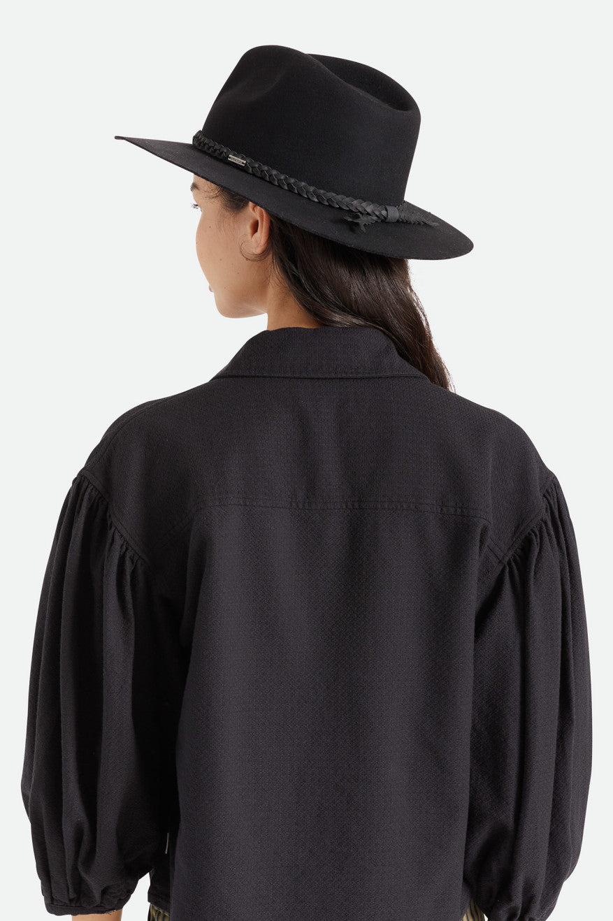 Sombreros De Fieltro Brixton Messer Western Fedora Mujer Negras | 536072PLI