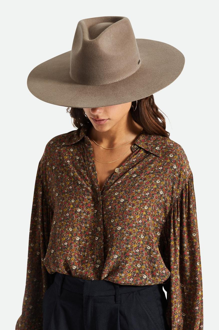 Sombreros De Fieltro Brixton Primrose Felt Fedora Mujer Gris | 132596SNC