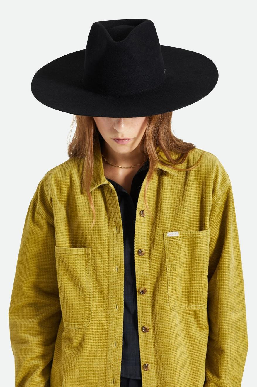 Sombreros De Fieltro Brixton Primrose Felt Fedora Mujer Negras | 840157ZRJ