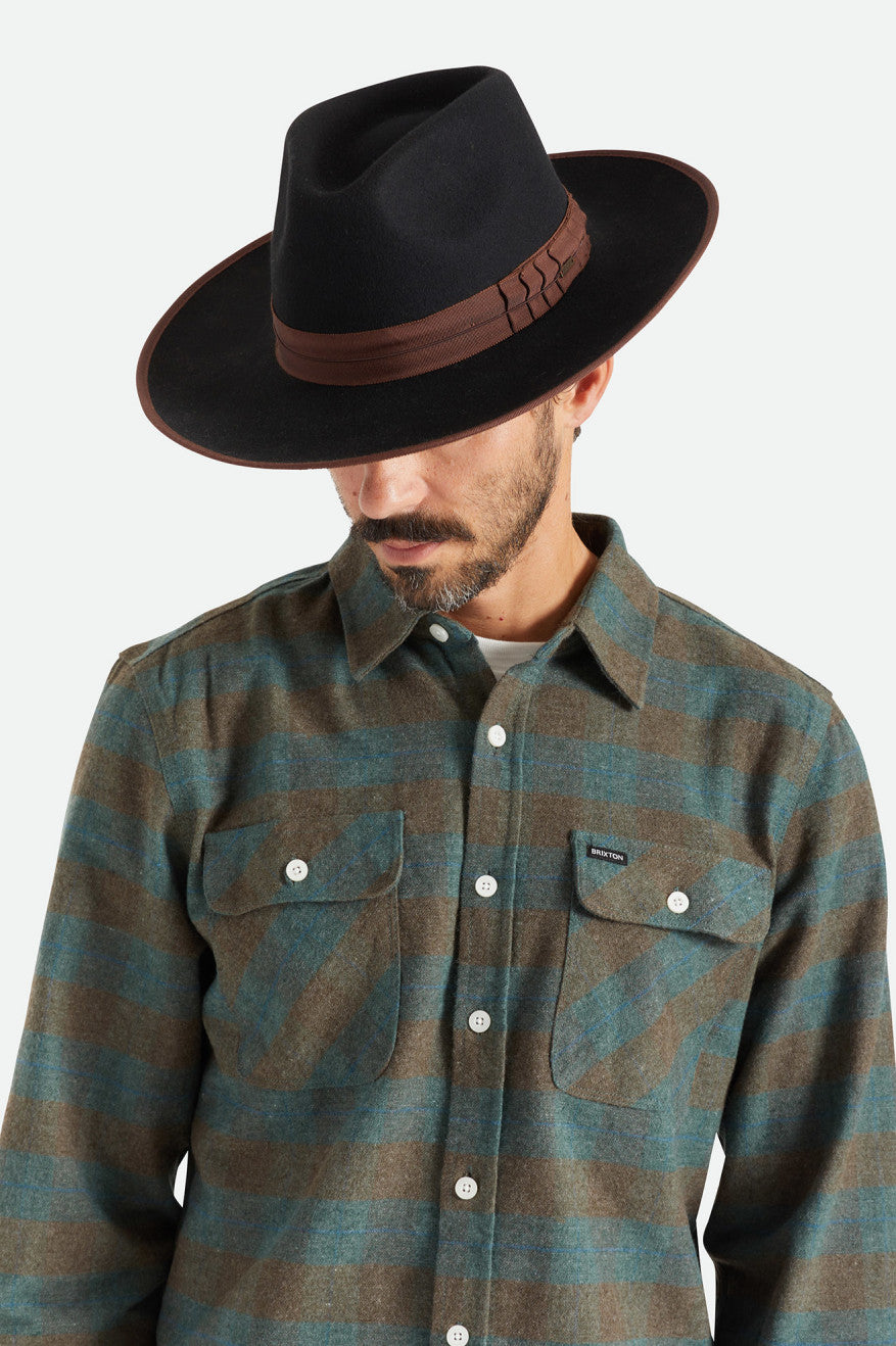 Sombreros De Fieltro Brixton Reno Fedora Mujer Negras Marrones | 513026CUI