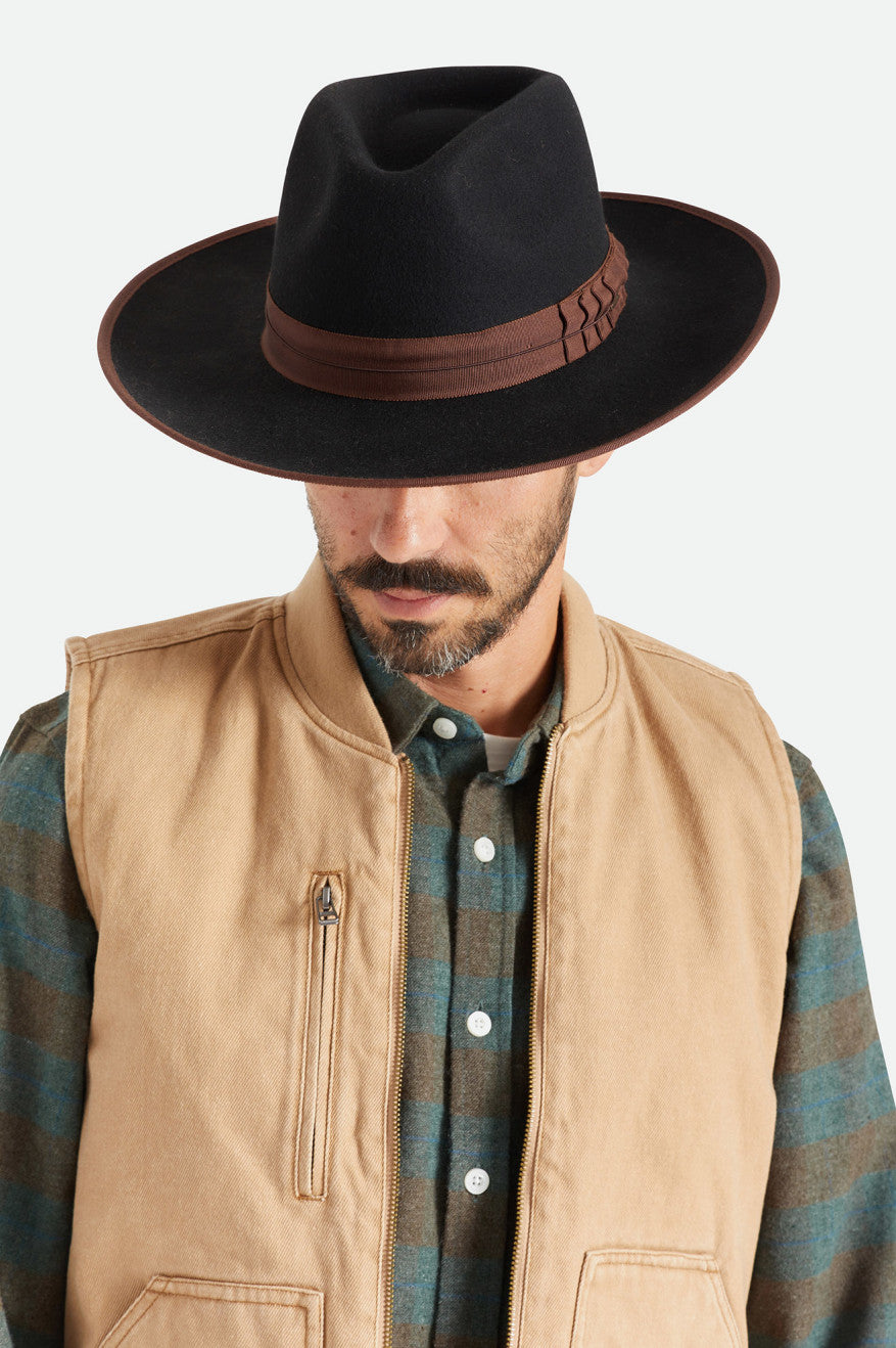 Sombreros De Fieltro Brixton Reno Hombre Negras Marrones | 538967VYA