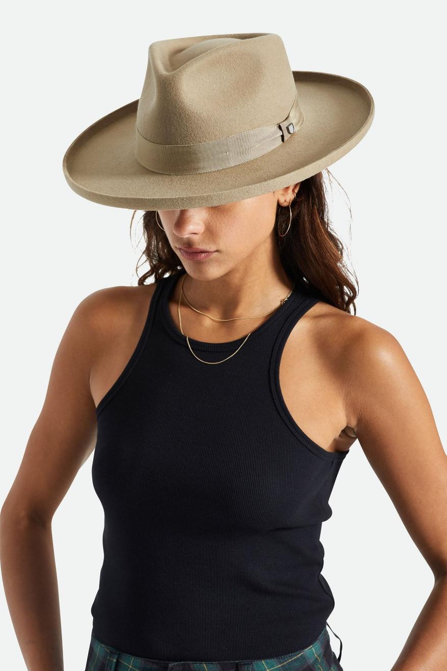 Sombreros De Fieltro Brixton Victoria Felt Fedora Mujer Marrones | 571406OCK