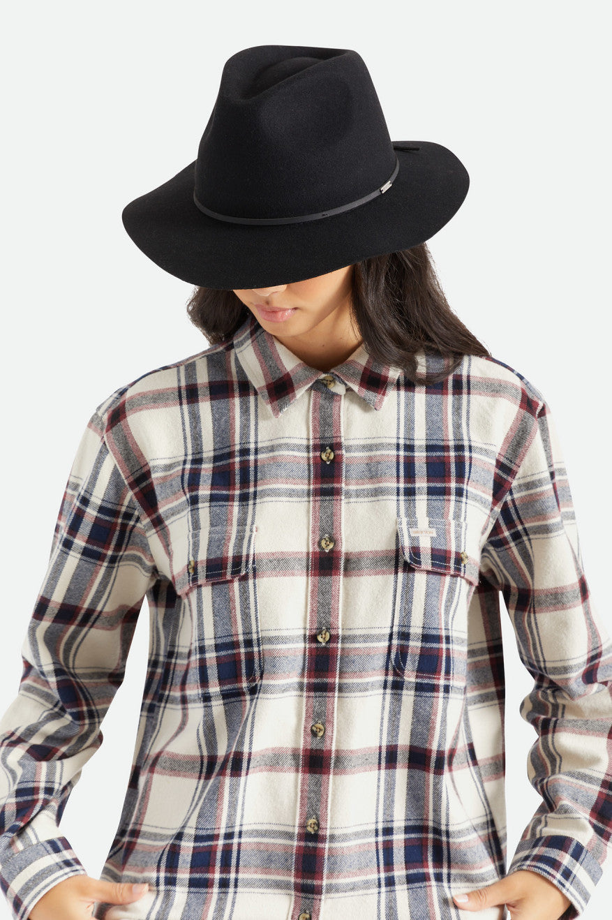 Sombreros De Fieltro Brixton Wesley Fedora Mujer Negras | 739265YKS