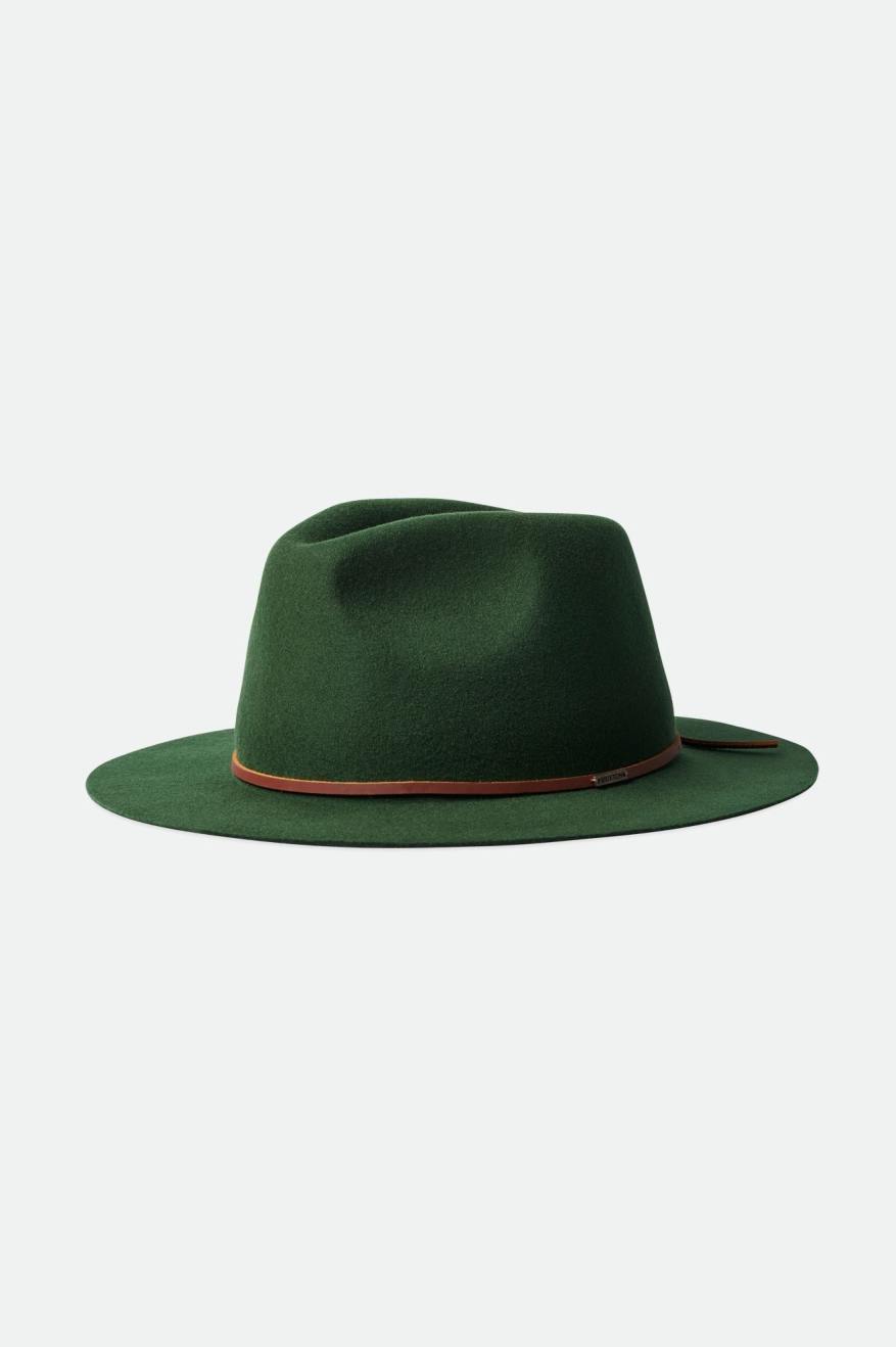 Sombreros De Fieltro Brixton Wesley Packable Hombre Verde | 738594TZE