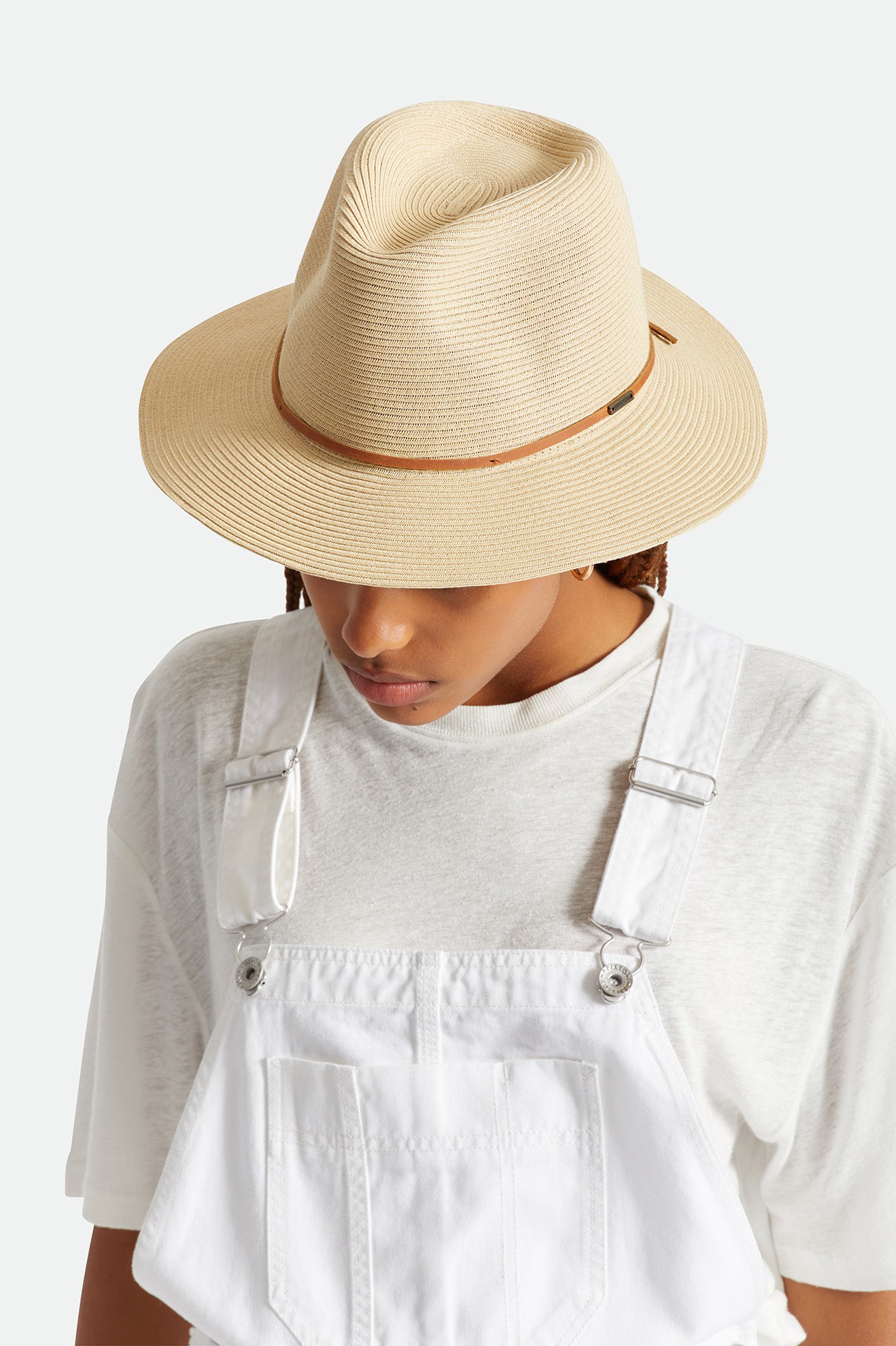 Sombreros De Fieltro Brixton Wesley Straw Packable Fedora Mujer Marrones | 071346XSR