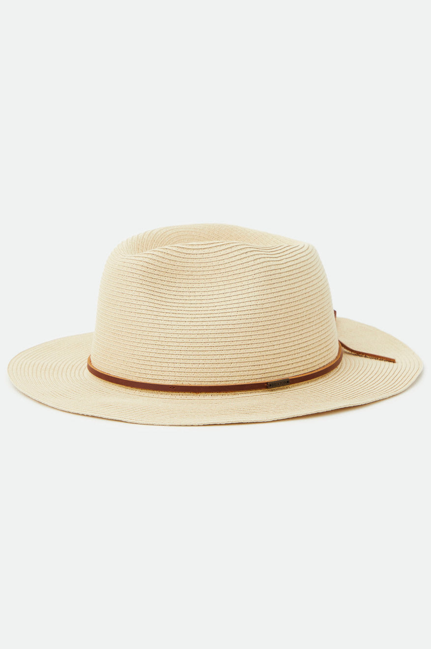 Sombreros De Fieltro Brixton Wesley Straw Packable Fedora Mujer Marrones | 071346XSR