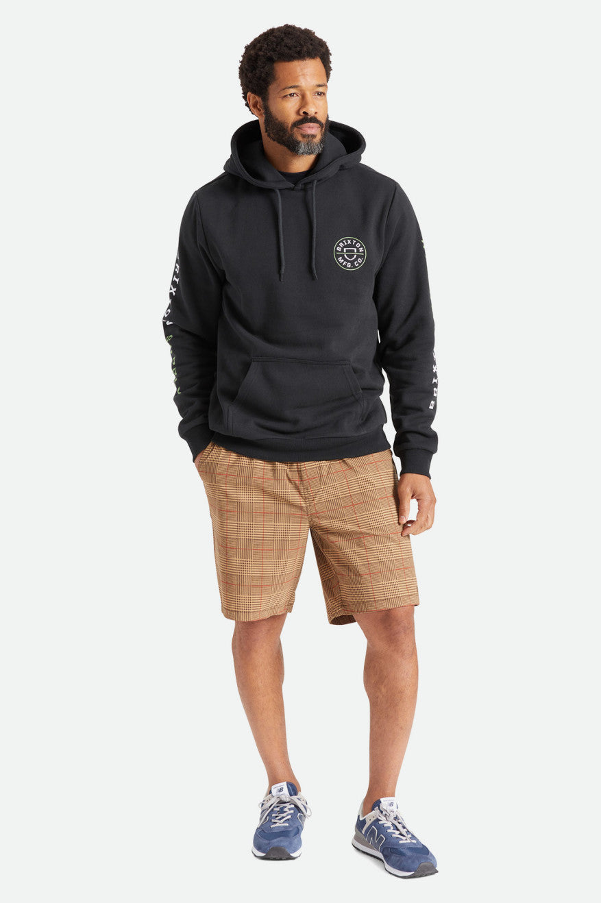 Sudadera Con Capucha Brixton Crest Hombre Negras Verde Blancas | 345672TBQ