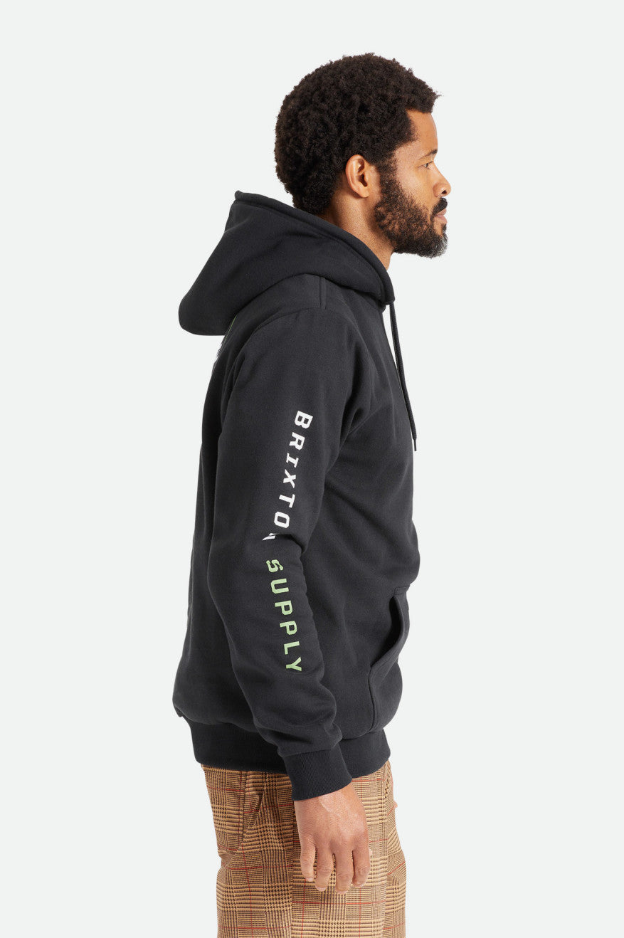 Sudadera Con Capucha Brixton Crest Hombre Negras Verde Blancas | 345672TBQ