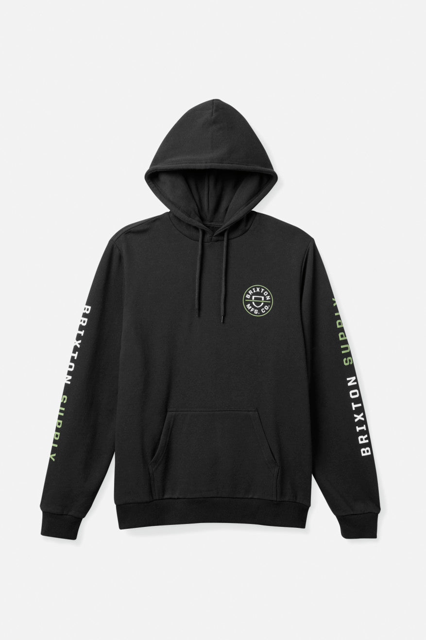 Sudadera Con Capucha Brixton Crest Hombre Negras Verde Blancas | 345672TBQ